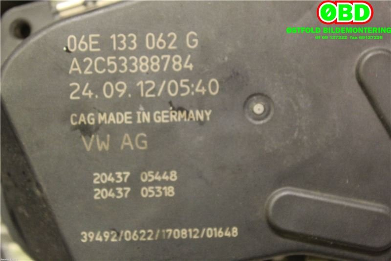 Spjeldhus til Audi A4 2007-2014 (Type IV) (B8) (B8) (06E 133 062 G|06E 133 062 H|06E133062G)