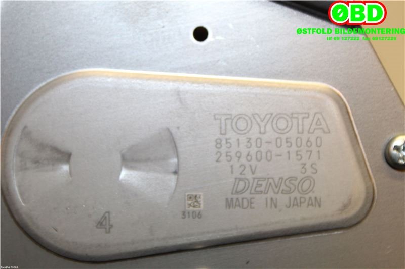 Viskermotor bakrute til Toyota Avensis 2015-2019 (Type III, Fase 2)  (TOYOTA|8513005060|2596001571)