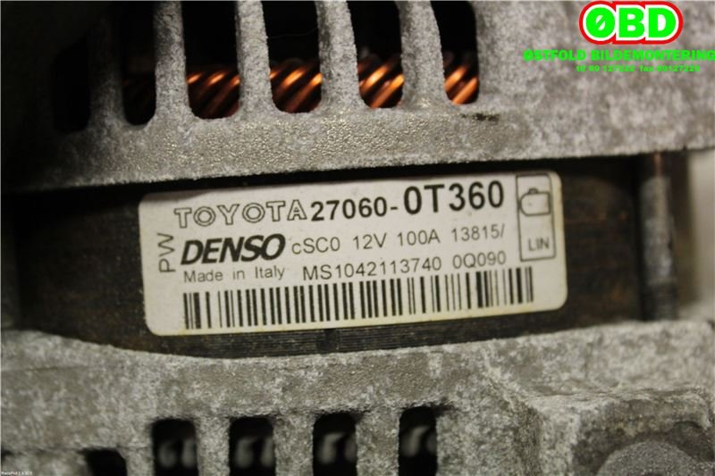 Dynamo til Toyota Avensis 2015-2019 (Type III, Fase 2)  (TOYOTA|270600T360|)