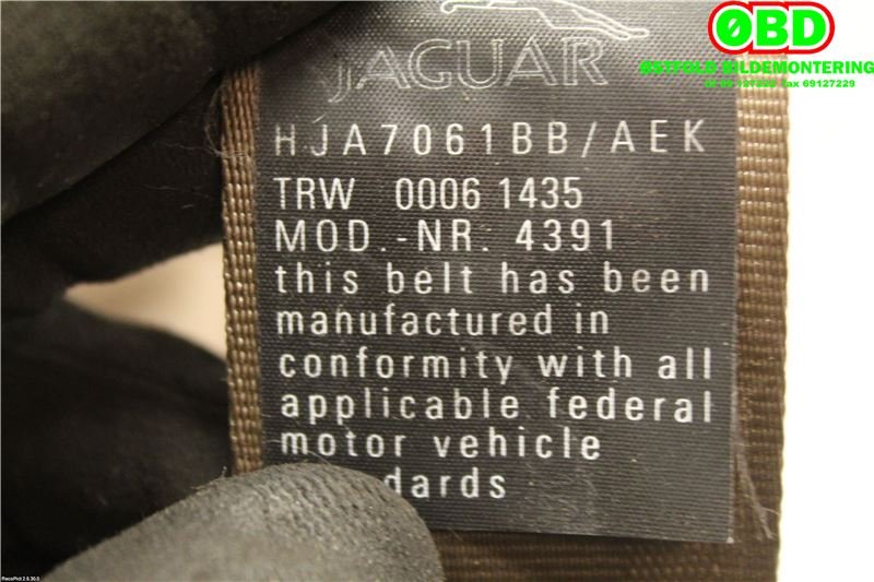 Sikkerhetsbelte bak høyre til Jaguar XK8/XKR 1996-2005  (JAGUAR|HJA7060BBAEK|HJD7061BAAEK|HJA7061BBAEK)