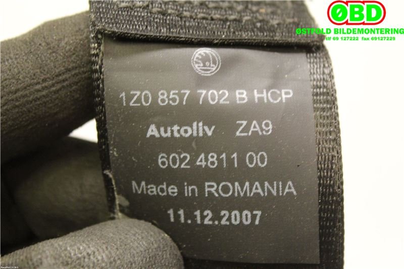 Airbag beltestrammer til Škoda Octavia 2005-2008 (Type II, Fase 1) (SKODA|1Z0 857 702 B||1Z0857702B)