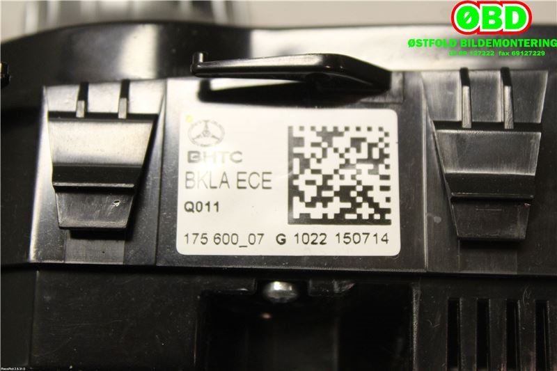 Varmeapparat betjening til Mercedes B-Klasse 2011-2018 (W246) (W246) (MERCEDES|A 246 900 17 08|A 246 900 36 16|)