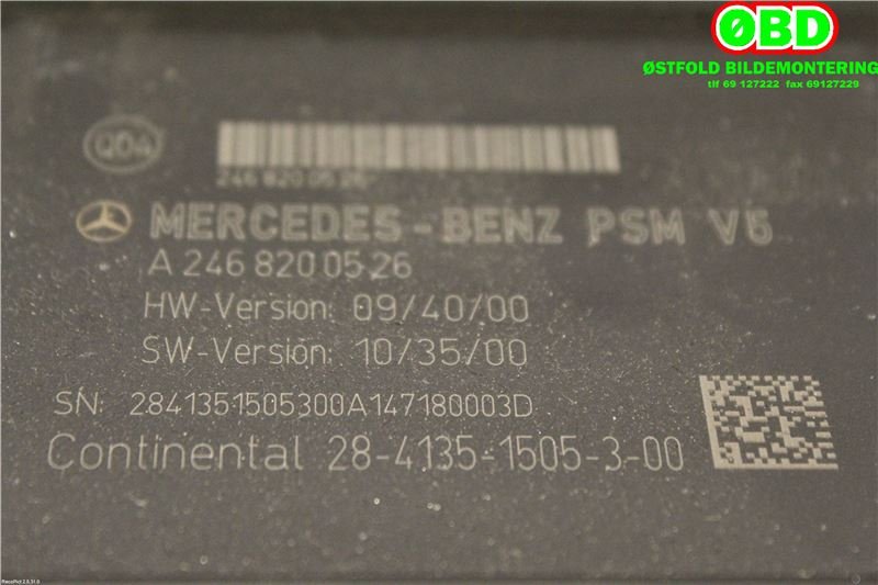 Styreenhet diverse til Mercedes B-Klasse 2011-2018 (W246) (W246) (MERCEDES|A 246 820 05 26||2468200526)