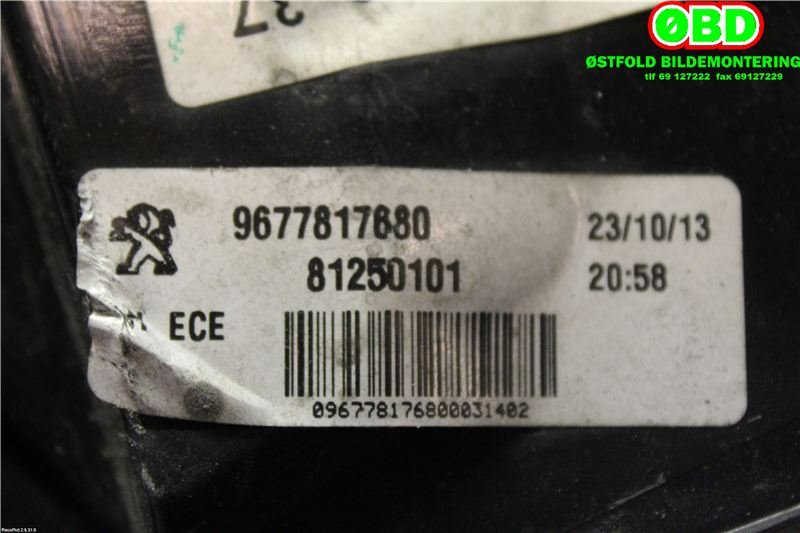 Baklykt venstre til Peugeot 308 2013-2021 (Type II)  (PEUGEOT|96 778 176 80||9677817680)