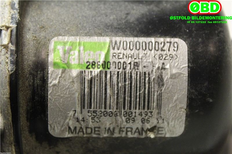 Viskermotor frontrute til Renault Megane 2009-2016 Type III  (RENAULT|288100941R|)
