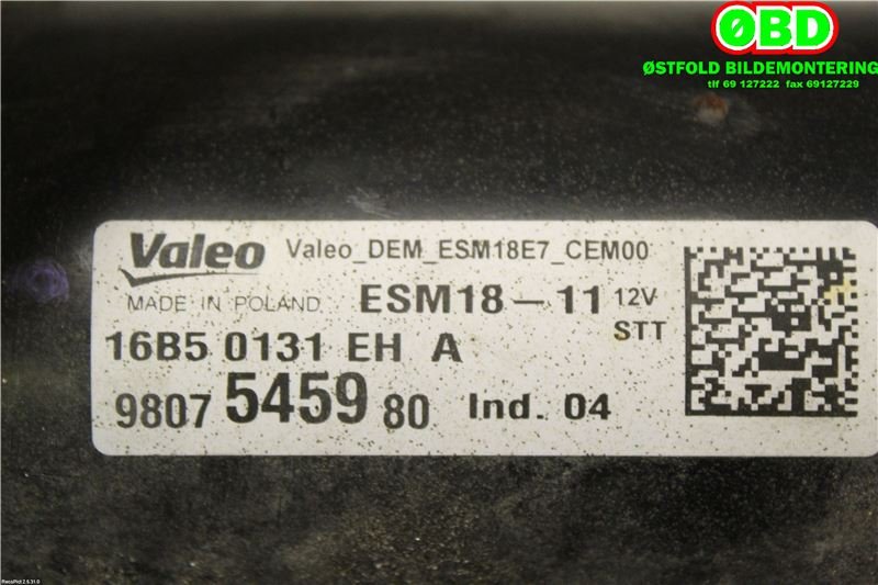 Starter til Peugeot 208 2012-2019 (Type I)  (PEUGEOT|98 075 459 80||9807545980)