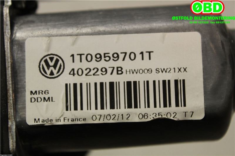 Ruteheis venstre foran til VW Caddy 2010-2015 (Type III, Fase 2)  (VOLKSWAGEN|1T0 959 701 AF||1T0959701T)