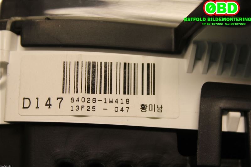Instrumentpanel til Kia Rio 2011-2017 Type III (KIA|940261W418|)