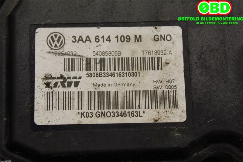 ABS sentral til VW Passat 2011-2015 (B7) (B7) (VOLKSWAGEN|3AA 614 109 N||3AA614109M)