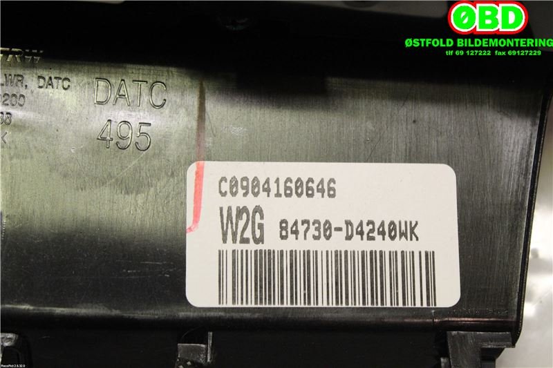 Varmeapparat betjening til Kia Optima 2017-2020 (KIA|97250A8770WK||97250A8770)