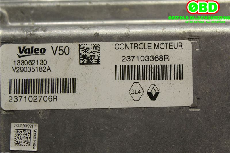 Styreenhet motor til Renault Captur 2013-2020 (Type I)  (RENAULT|237103368R|)