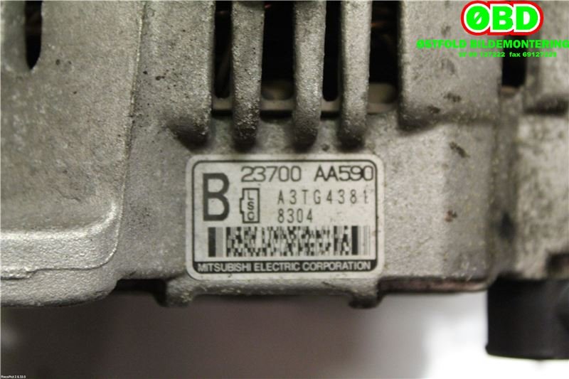 Dynamo til Subaru Legacy 2007-2009 (Type IV, Fase 2)  (SUBARU|23700AA590|)