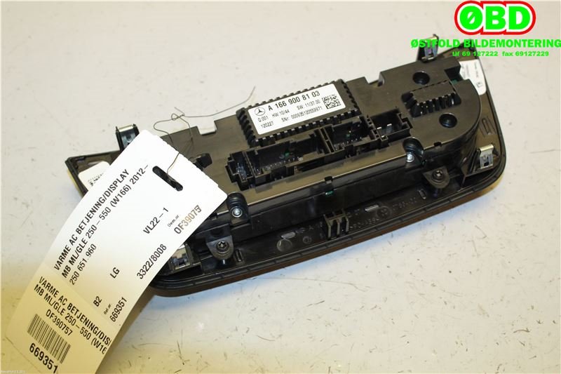 Varmeapparat betjening til Mercedes ML, 2011-2015 (Fase 1) (W166) (W166) (MERCEDES|A 166 900 81 03)