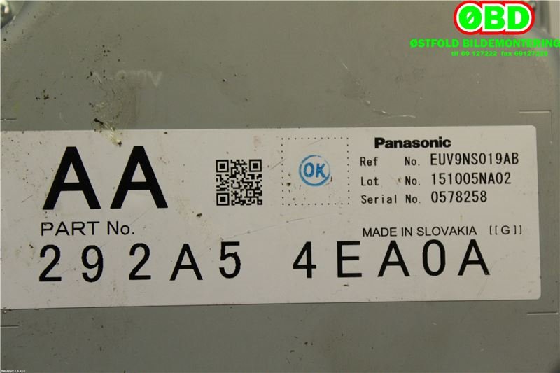 Styreenhet diverse til Nissan Qashqai 2014-2021 (Type II)  (NISSAN|292A54EA0A|292A56FL0B)
