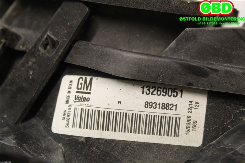 Baklykt høyre til Opel Corsa D 2006-2014  (OPEL|93190951|1222535|13269051)