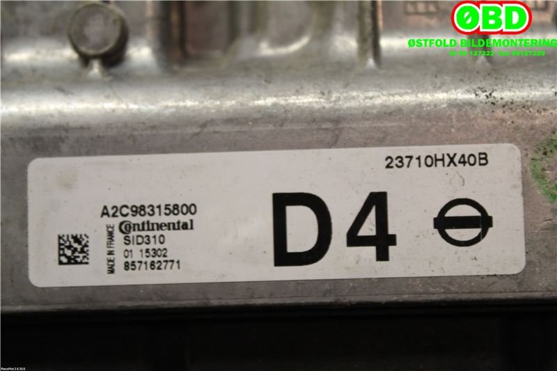 Styreenhet motor til Nissan Qashqai 2014-2021 (Type II)  (NISSAN|23710HX40B|)
