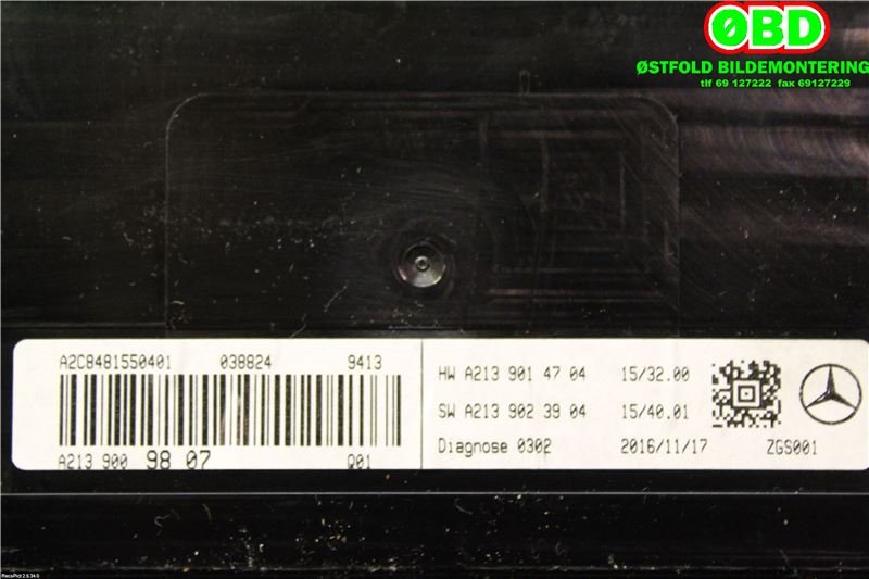 Instrument kjørecomputer til Mercedes E-Klasse 2016-2023 (W213) (W213) (MERCEDES|A 213 900 98 07|A 213 900 71 33|2139009807)