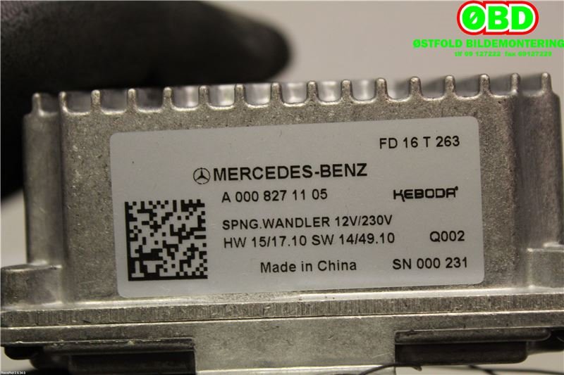 Styreenhet diverse til Mercedes E-Klasse 2016-2023 (W213) (W213) (MERCEDES|A 000 827 11 05||0008271105)