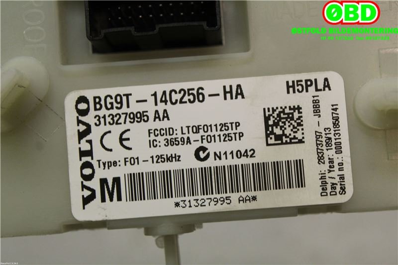 Sikringsboks til Volvo XC60 2014-2017 (Type I, Fase 2) (VOLVO||BG9T14C256HA|31327995AA)