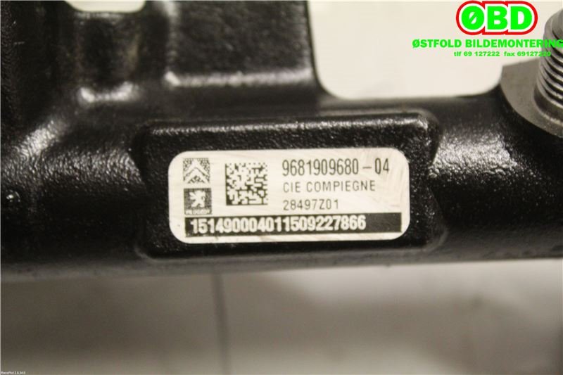 Dyseskinne (fuelrail) til Citroën Jumpy 2007-2016 (Type II)  (CITROEN|1570P3||9681909680)