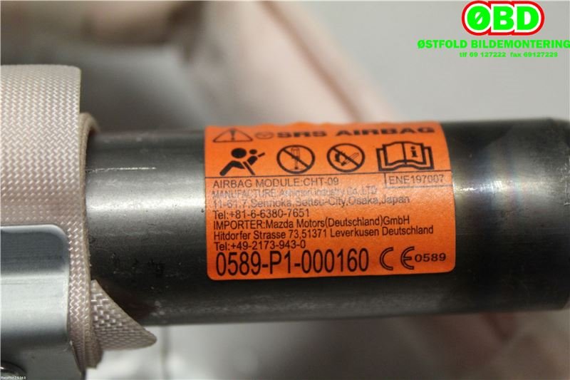 Airbag gardin høyre til Mazda CX-5 2012-2017 (Type I)  (MAZDA|KD4557KM0B|)