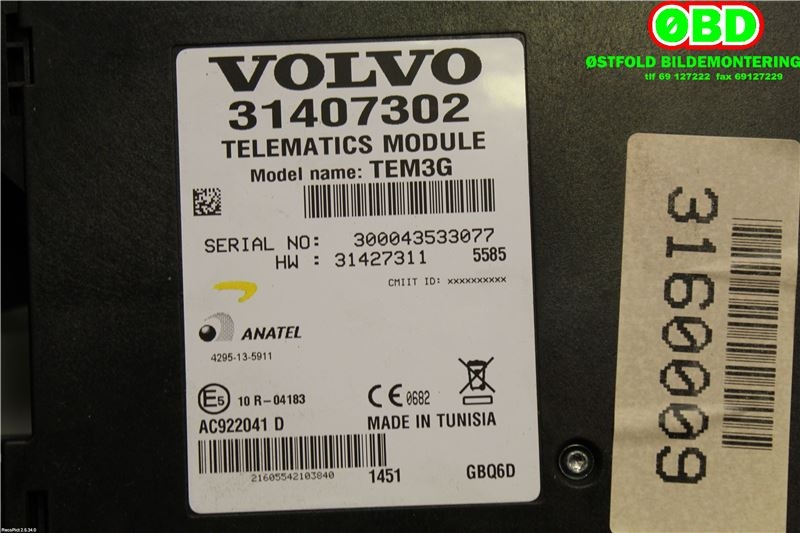 Styreenhet diverse til Volvo V40 2012-2019  (VOLVO|36011470||31407302)