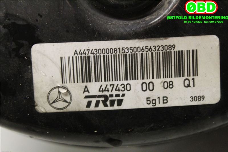 Bremsekraft-forsterker til Mercedes Vito 2014-->> (W447) (W447) (MERCEDES|A 447 431 02 27|A 447 431 02 00|4474300008)