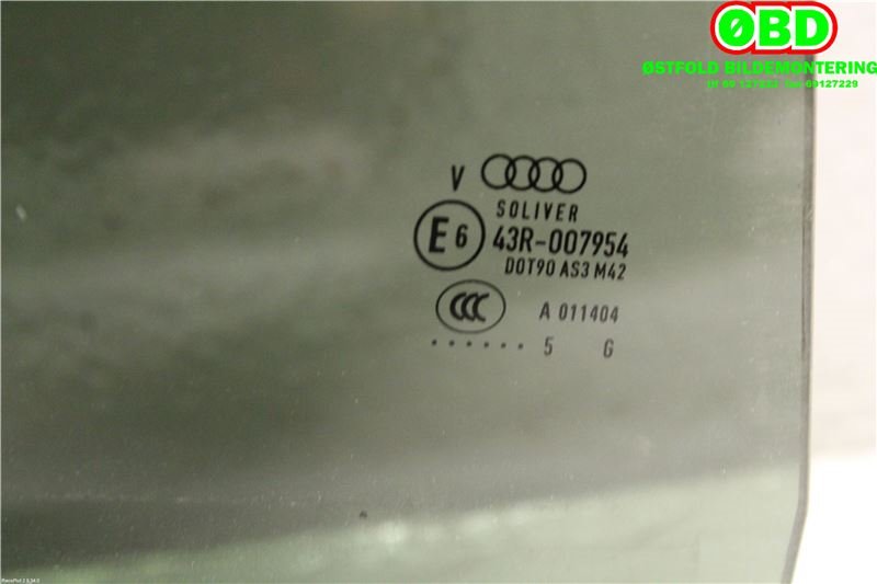 Siderute høyre bak til Audi A6 2014-2018 (Type IV, Fase 2) (C7) (C7) (AUDI|4G9 845 206 A|)