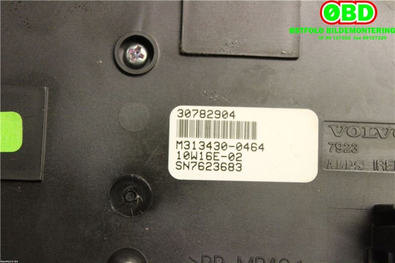 Varmeapparat betjening til Volvo XC60 2008-2013 (Type I, Fase 1)  (VOLVO|30782904|)