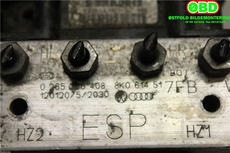 ABS sentral til Audi A4 2007-2014 (Type IV) (B8) (B8) (AUDI|8K0 614 517 FD|8K0 614 517 GJ|8K0614517FB)