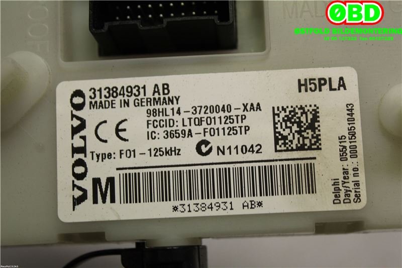Sikringsboks til Volvo V60/V60 CC 2013-2018 (Type I, Fase 2)  (VOLVO||31384931AB)