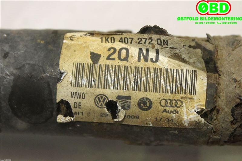 Drivaksel høyre foran til VW Passat 2005-2010 (B6) (B6) (VOLKSWAGEN|1K0 407 272 QN|5Q0 407 272 FF|1K0407272QN)