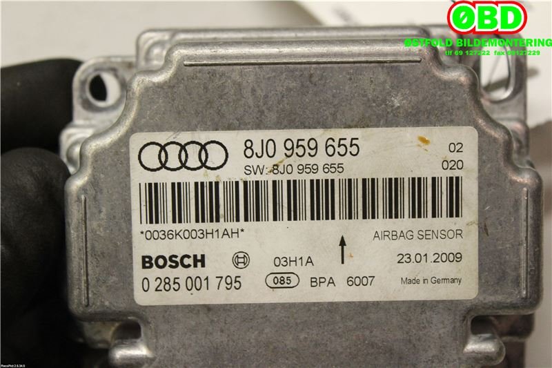 Airbag elektronikk til Audi TT 2006-2014 (Type II)  (AUDI|8J0 959 655||8J0959655)