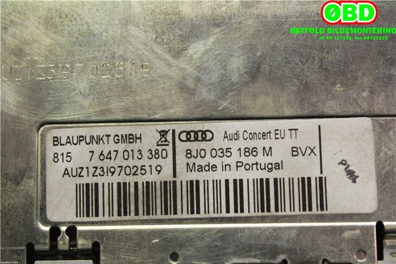 Bilstereo til Audi TT 2006-2014 (Type II) (AUDI|8J0 035 186 MX||8J0035186M)