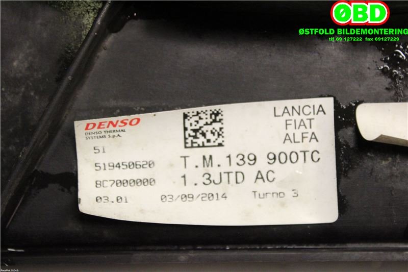 Kjølevifte til Fiat Panda 2013-->> (Type III)  (FIAT|51945063|)