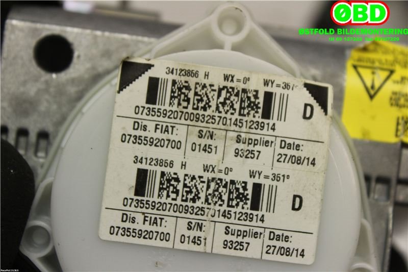 Airbag beltestrammer til Fiat Panda 2013-->> (Type III)  (FIAT|735651904|735777198|)