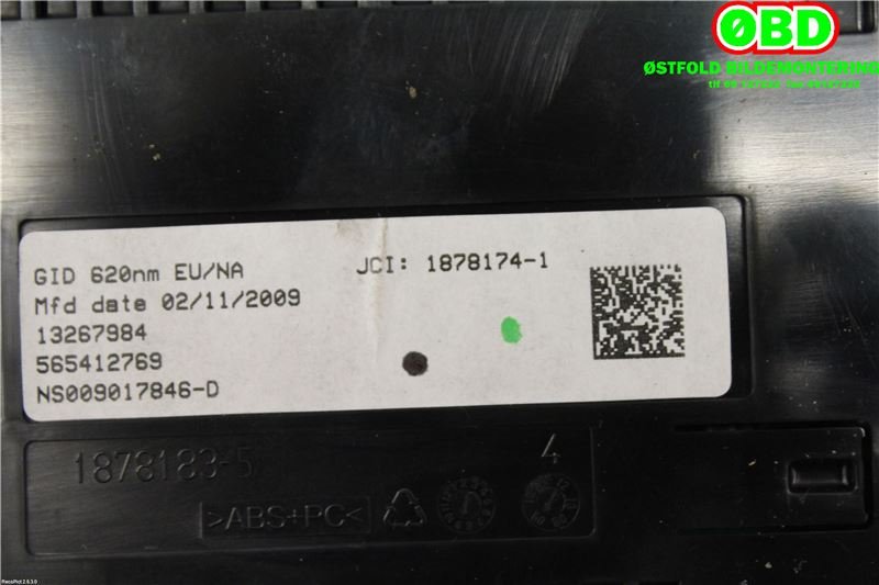 Instrument kjørecomputer til Opel Astra J 2010-2015  (OPEL|13267984|1236015)
