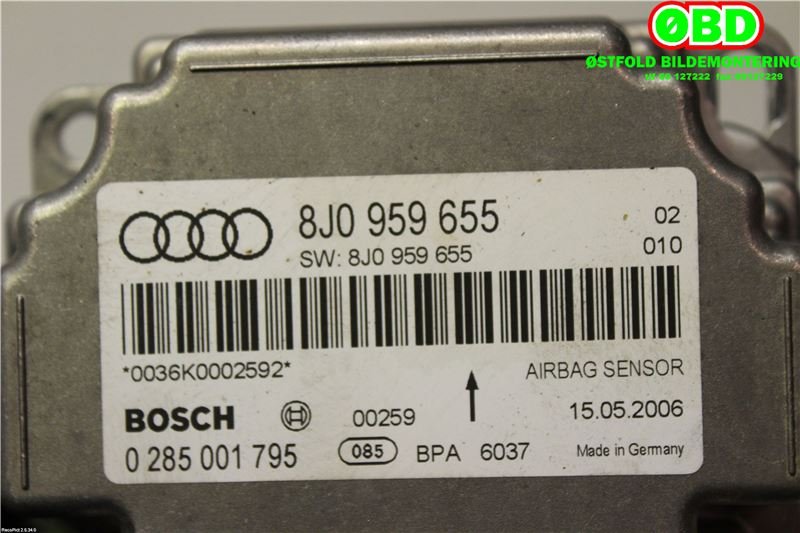 Airbag elektronikk til Audi TT 2006-2014 (Type II)  (AUDI|8J0 959 655||8J0959655)