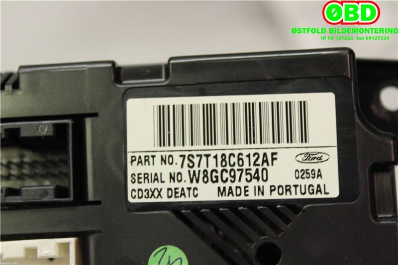 Varmeapparat betjening til Ford S-Max 2006-2010 (Type I, Fase 1)  (FORD|1676129||7S7T18C612AF)