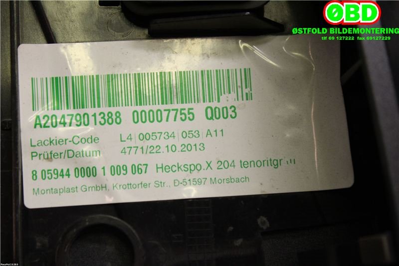 Spoiler bakluke til Mercedes GLK 2008-2015 (X204) (X204) (MERCEDES|A 204 790 13 88||2047901388)