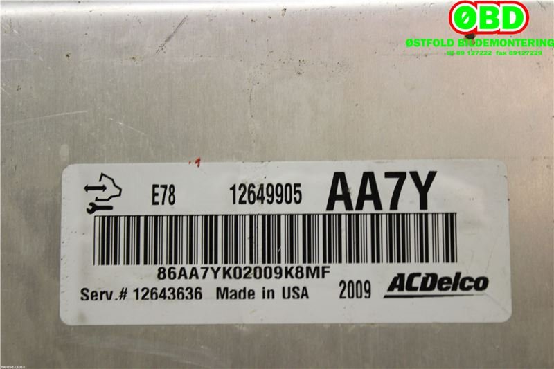 Styreenhet motor til Opel Astra J 2010-2015  (OPEL|12643636|1247282|12649905)