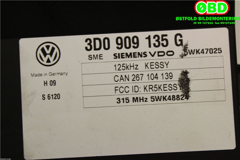 Styreenhet diverse til Porsche Cayenne 2002-2006 (Fase 1) (9PA) (9PA) (PORSCHE||3D0909135G)