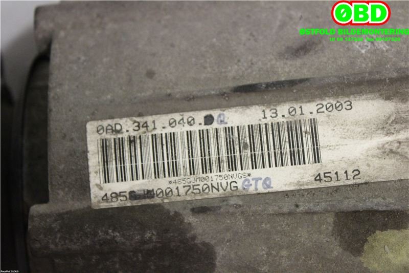Girkasse 4WD fordelingskasse til Porsche Cayenne 2002-2006 (Fase 1) (9PA) (9PA) (PORSCHE|955 341 040 51|955 341 040 55|)