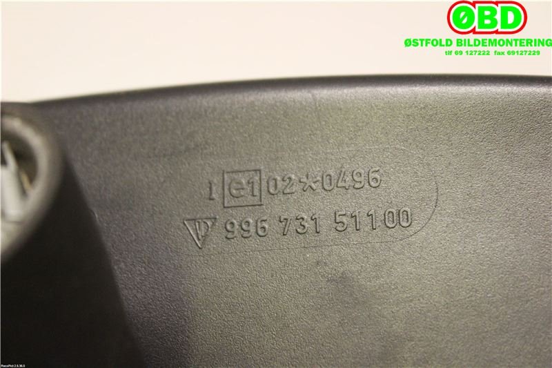 Speil innvendig til Porsche Boxster 1997-2004 (986) (986) (PORSCHE|996 731 511 00||99673151100)