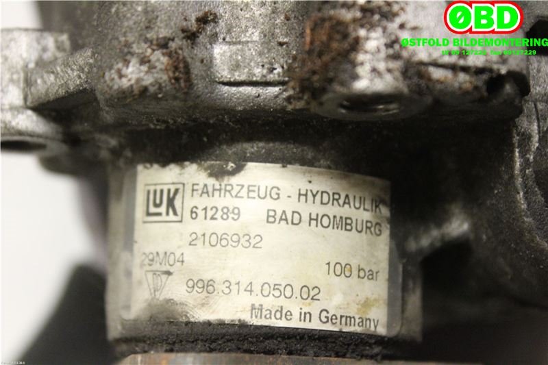 Servo pumpe mekanisk til Porsche Boxster 1997-2004 (986) (986) (PORSCHE|996 314 050 02|996 314 050 03|99631405002)