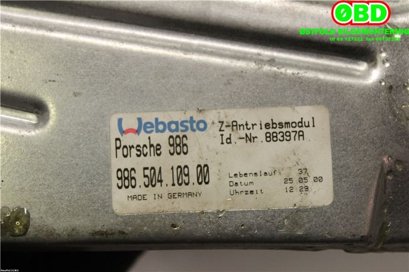 Spoiler bak til Porsche Boxster 1997-2004 (986) (986) (PORSCHE|986 504 609 01|)