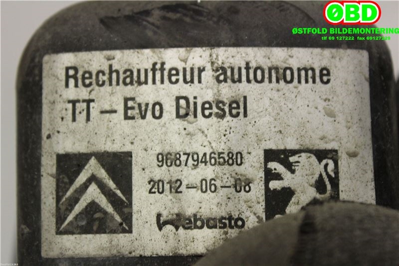 Dieselvarmer til Peugeot 508 2011-2014 (Type I, Fase 1) (PEUGEOT|6462AE||9687946580)