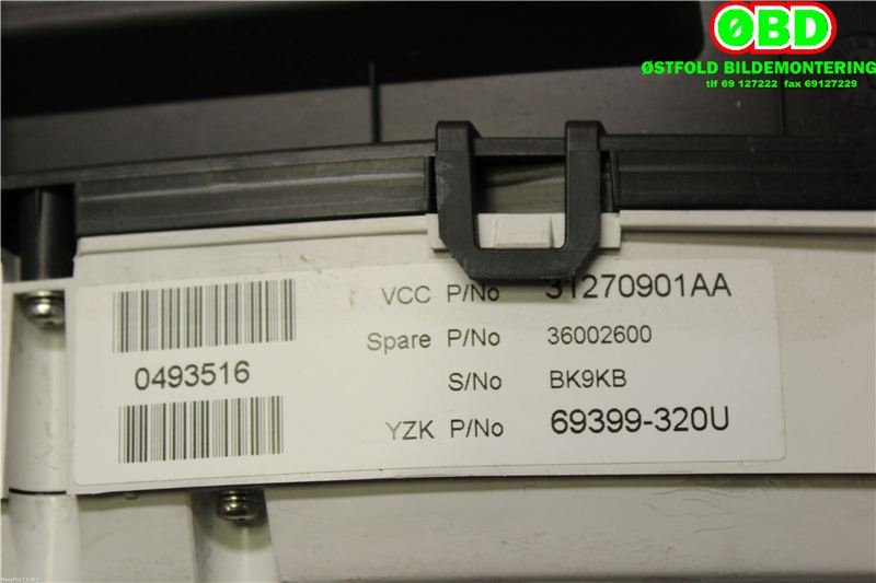 Instrumentpanel til Volvo XC70 2008-2013 (Type II, Fase 1)  (VOLVO|36002600||31270901AA)