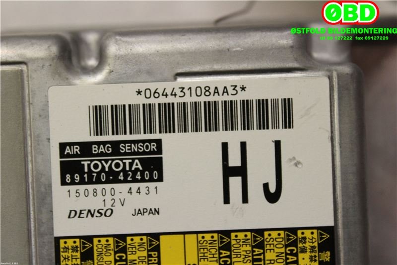 Airbag elektronikk til Toyota RAV4 2016-2019 (Type IV, Fase 2)  (TOYOTA|8917042400|)