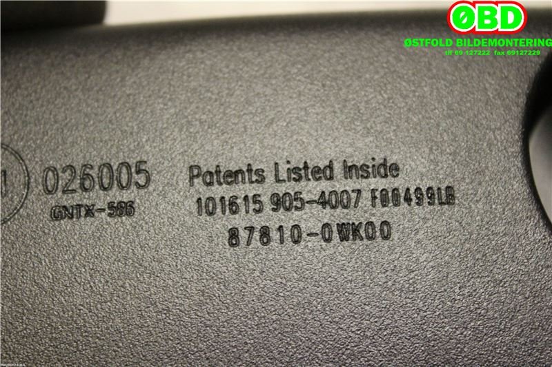 Speil innvendig til Toyota RAV4 2016-2019 (Type IV, Fase 2) (TOYOTA|878100WK00|)